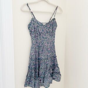 Emerald Green Floral Spaghetti Strap Dress
